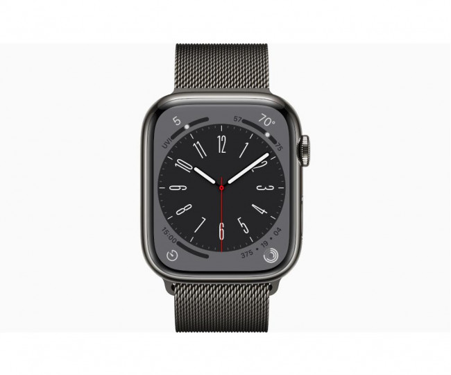 Apple Watch 8 + LTE 41mm Graphite Stainless Steel Case Graphite Milanese Loop (MNJL3/MNJM3)